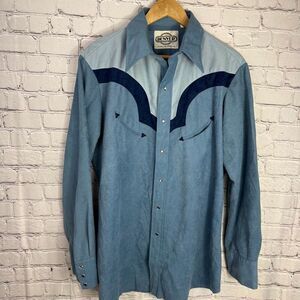 Vintage Denver Clothing Co Western Pearl Snap Shirt Size Large  B